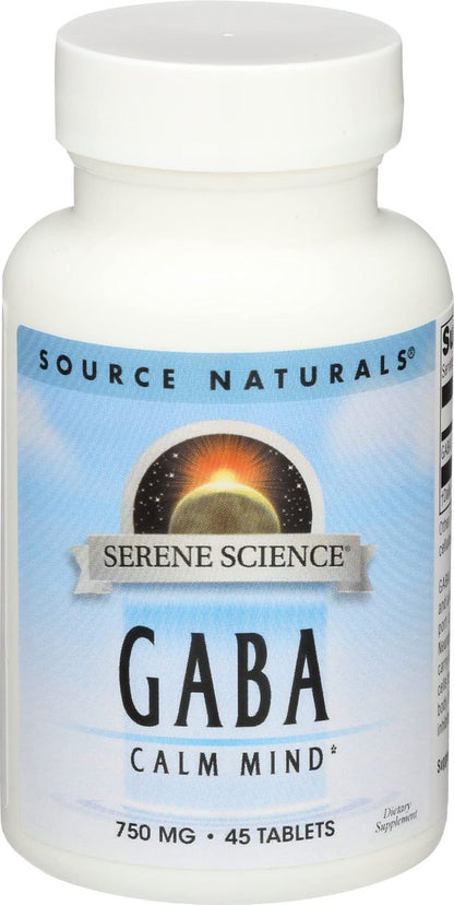 Source Naturals Serene Science GABA 750 mg – 45 Tabletten für einen ruhigen Geist