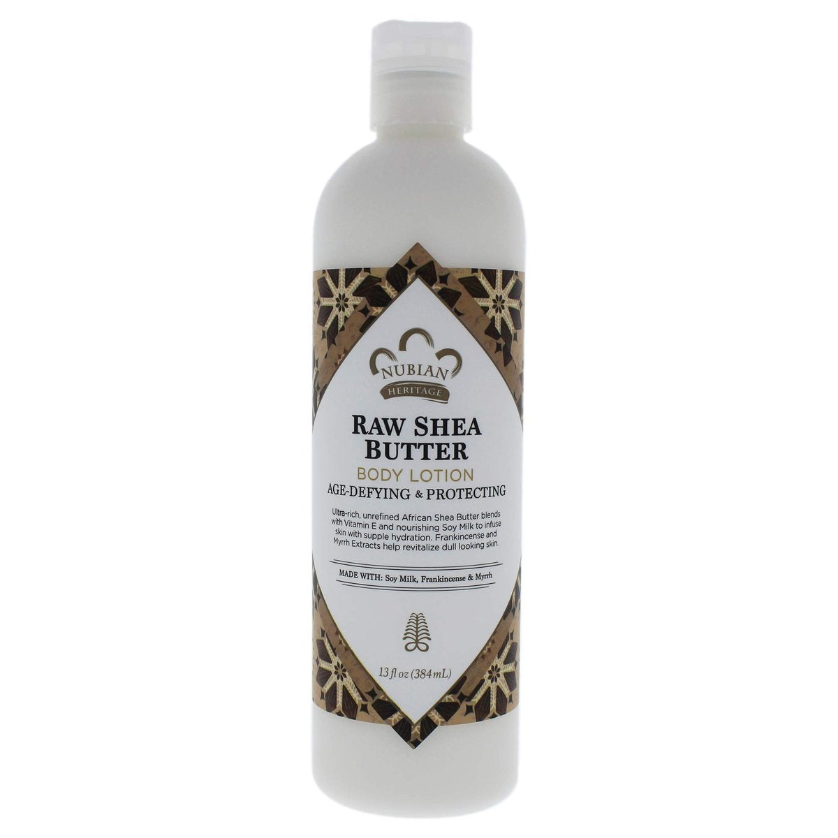Nubian Heritage Lotion mit Rohshea und Myrrhe, 13 Flüssigunzen – Intensive Feuchtigkeitspflege für trockene Haut