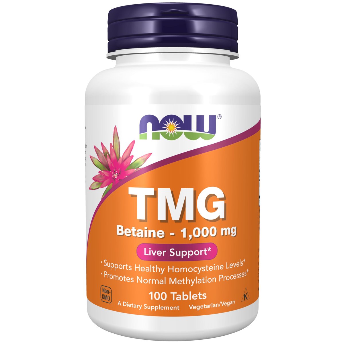 NOW Foods TMG Betain (Trimethylglycin) 1.000 mg – 100 Tabletten zur Leberunterstützung