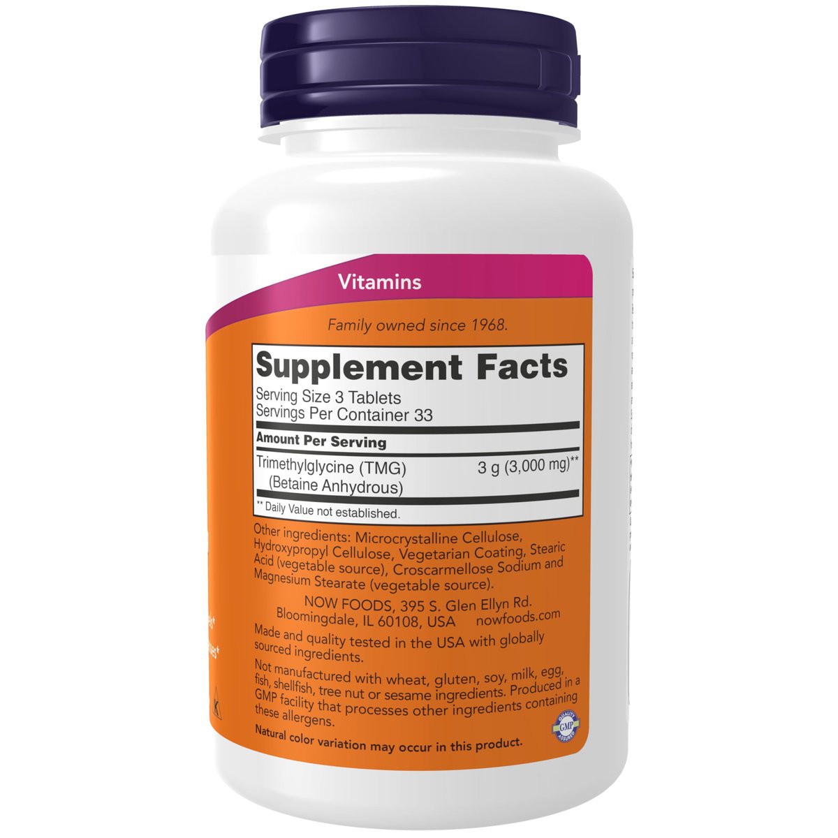 NOW Foods TMG Betain (Trimethylglycin) 1.000 mg – 100 Tabletten zur Leberunterstützung