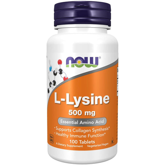 NOW Foods L-Lysin 500 mg – 100 Kapseln – Essentielle Aminosäure zur Unterstützung des Immunsystems und der Hautgesundheit