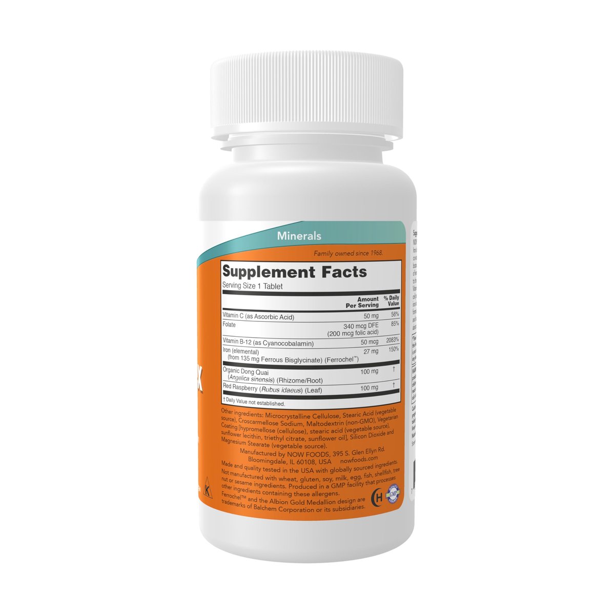 NOW Foods Eisenkomplex, nicht verstopfend*, essentielles Mineral, 100 Tabletten