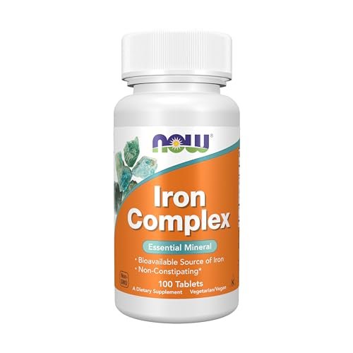 NOW Foods Eisenkomplex, nicht verstopfend*, essentielles Mineral, 100 Tabletten