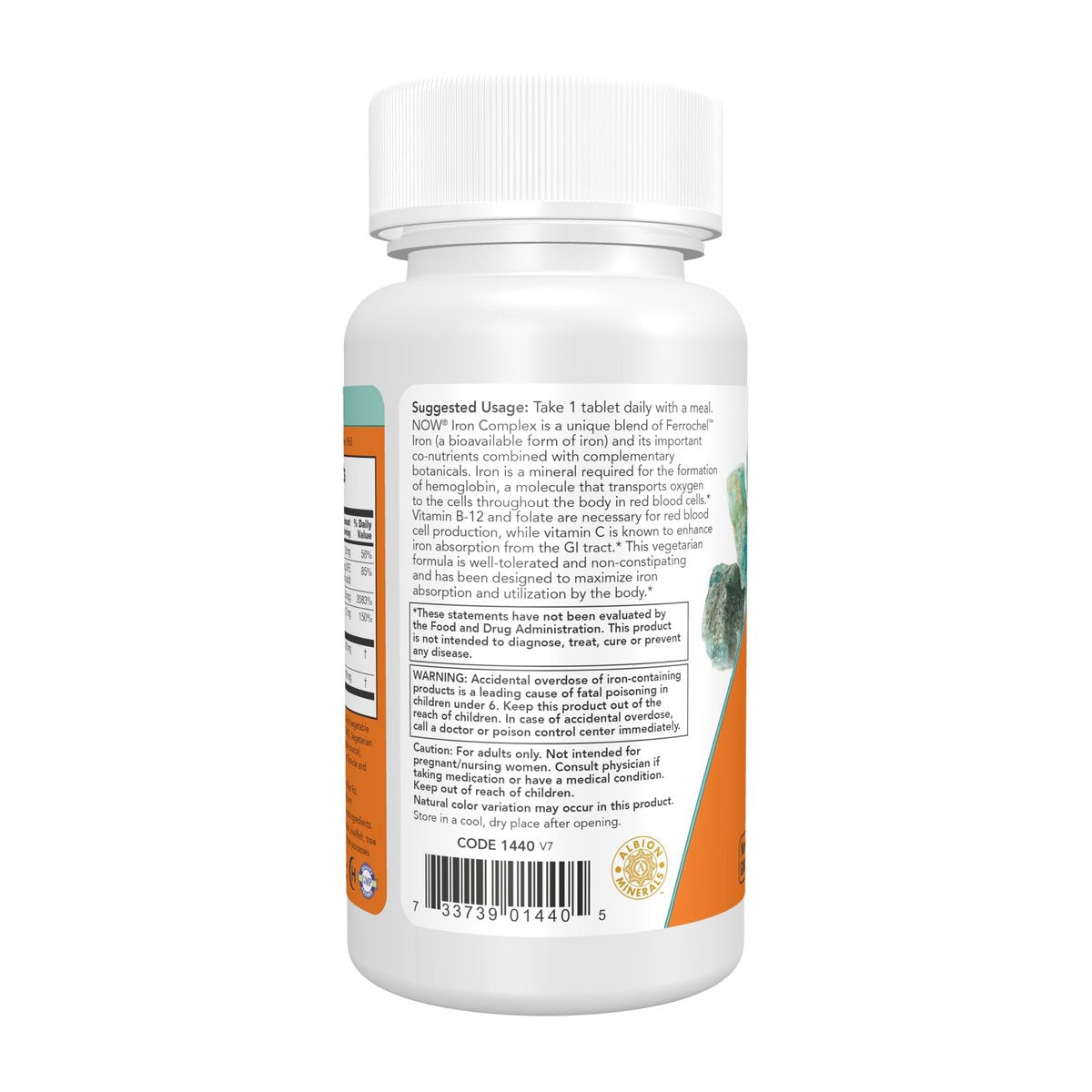 NOW Foods Eisenkomplex, nicht verstopfend*, essentielles Mineral, 100 Tabletten