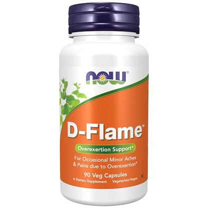NOW Foods D-Flame™ Kräutermischung mit Curcumin, Ingwer und Boswellia – 90 vegane Kapseln zur Unterstützung bei Überanstrengung