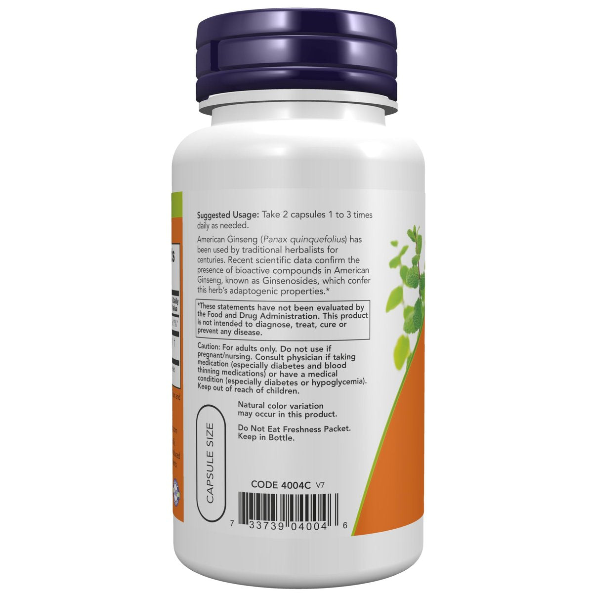 NOW Foods American Ginseng 500 mg – 100 vegane Kapseln, hochwertiges pflanzliches Nahrungsergänzungsmittel