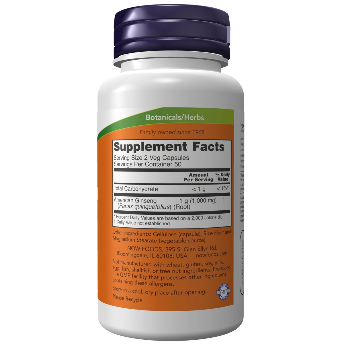 NOW Foods American Ginseng 500 mg – 100 vegane Kapseln, hochwertiges pflanzliches Nahrungsergänzungsmittel
