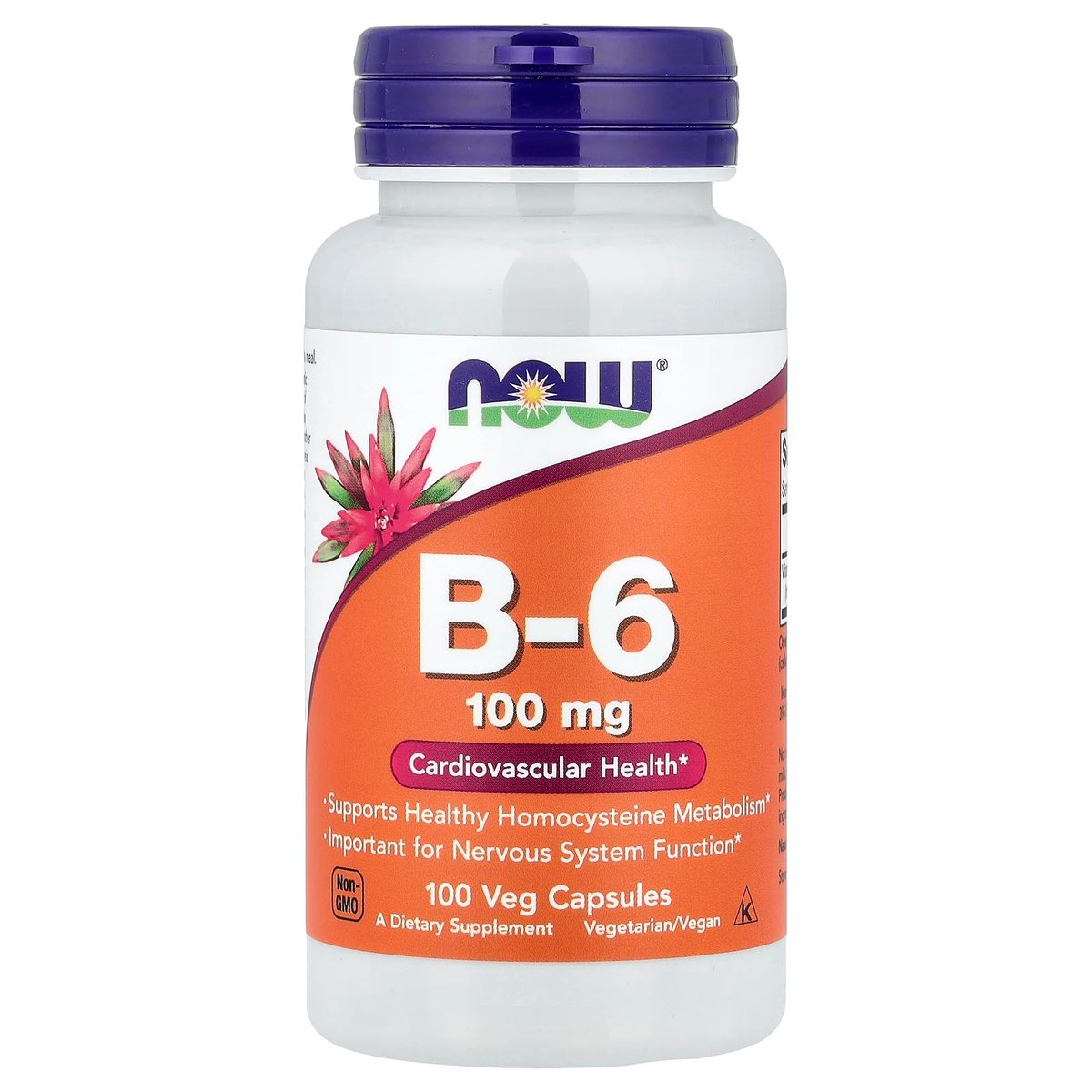 NOW Foods Vitamin B-6 100 mg – 100 Kapseln für Nervensystem und Stoffwechsel