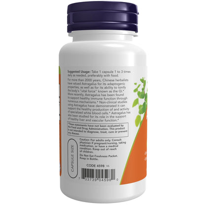 NOW Foods Astragalus Extrakt 500 mg – 90 vegane Kapseln, standardisiert auf 70 % Polysaccharide