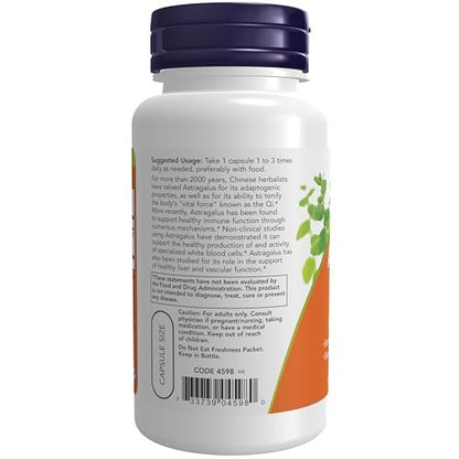 NOW Foods Astragalus Extrakt 500 mg – 90 vegane Kapseln, standardisiert auf 70 % Polysaccharide