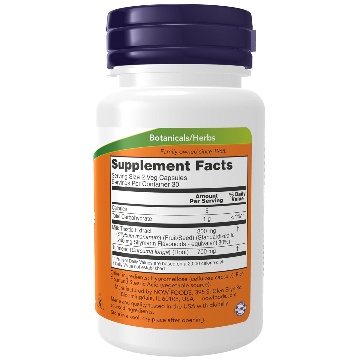 NOW Foods Silymarin Mariendistel Extrakt 150 mg mit Kurkuma, unterstützt die Leberfunktion*, 60 vegane Kapseln