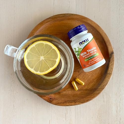 NOW Foods Silymarin Mariendistel Extrakt 150 mg mit Kurkuma, unterstützt die Leberfunktion*, 60 vegane Kapseln
