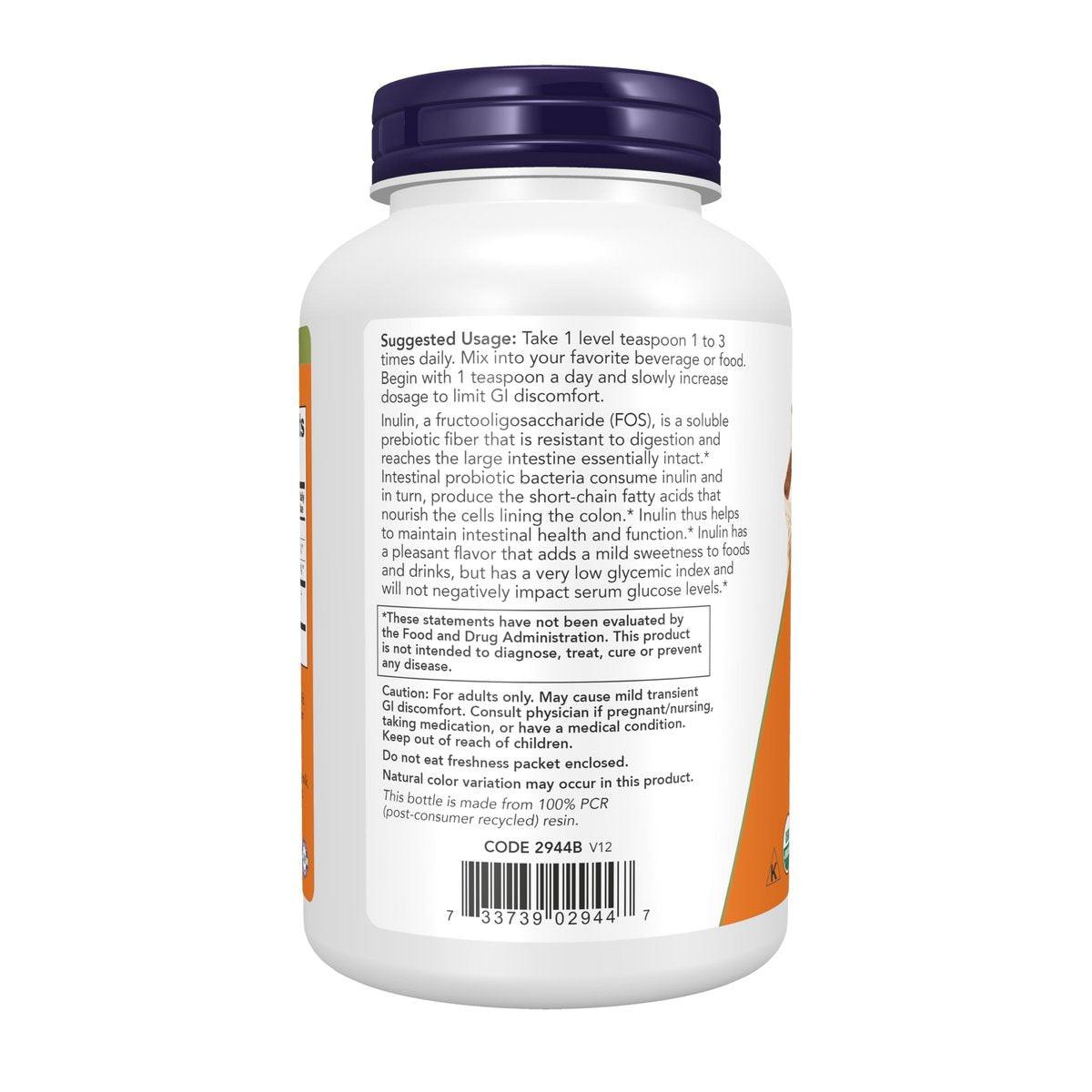 NOW Foods Inulin Prebiotisches Pulver, Bio, Nicht-GMO, 227 g