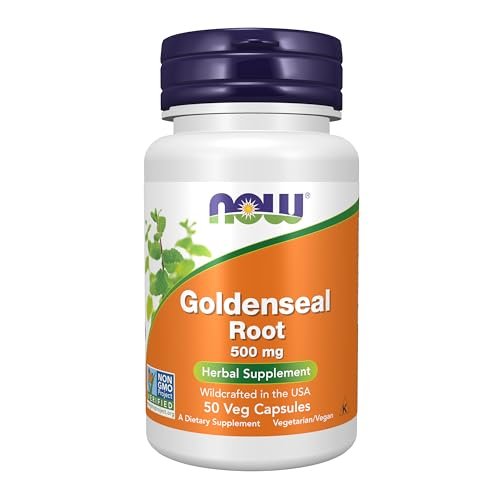 NOW Foods Goldenseal Wurzel (Hydrastis canadensis) 500 mg, pflanzliches Nahrungsergänzungsmittel, 50 vegane Kapseln