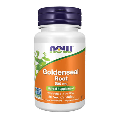 NOW Foods Goldenseal Wurzel (Hydrastis canadensis) 500 mg, pflanzliches Nahrungsergänzungsmittel, 50 vegane Kapseln