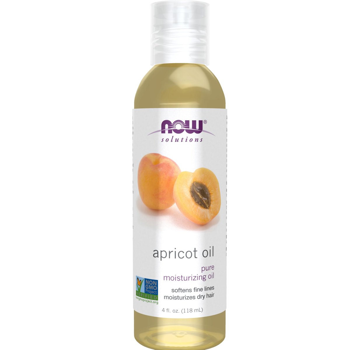 NOW Foods Lösungen, Aprikosenkernöl, Haarmoisturizer, Hautverjüngendes Öl, mildert feine Linien, 118 ml