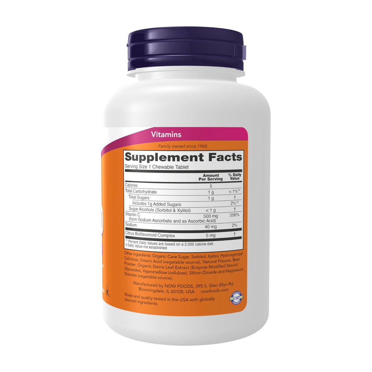 NOW Supplements, Vitamin C-500, Antioxidant-Schutz*, Kirschgeschmack, 100 kaubare Lutschtabletten