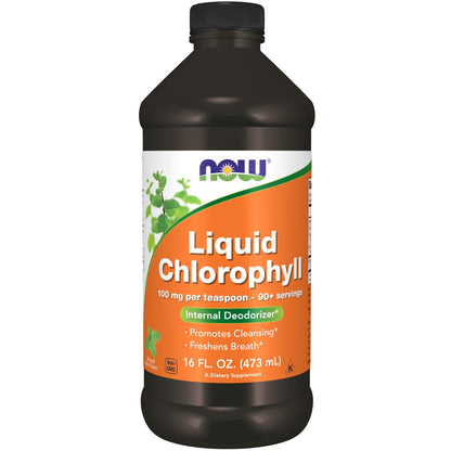 NOW Foods Flüssigchlorophyll, Superkonzentriert, Interner Deodorant, Minzgeschmack, 473 ml