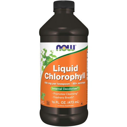 NOW Foods Flüssigchlorophyll, Superkonzentriert, Interner Deodorant, Minzgeschmack, 473 ml