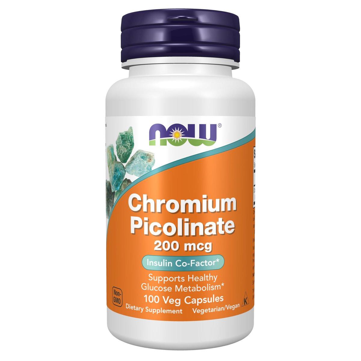 NOW Foods Chrompicolinat 200 mcg, Insulin-Co-Faktor*, 100 vegane Kapseln