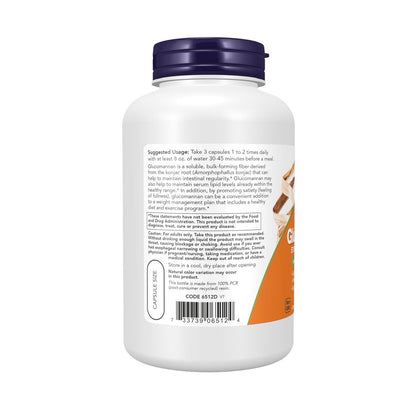 NOW Foods Glucomannan (Amorphophallus konjac) 575 mg – 180 vegane Kapseln zur Unterstützung der Regelmäßigkeit und gesunden Gewichtskontrolle