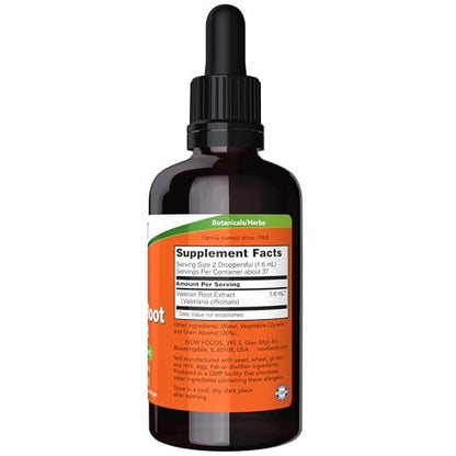 NOW Foods Valerianwurzel-Extrakt Flüssig (Valeriana officinalis), Kräuterergänzung, 59 ml