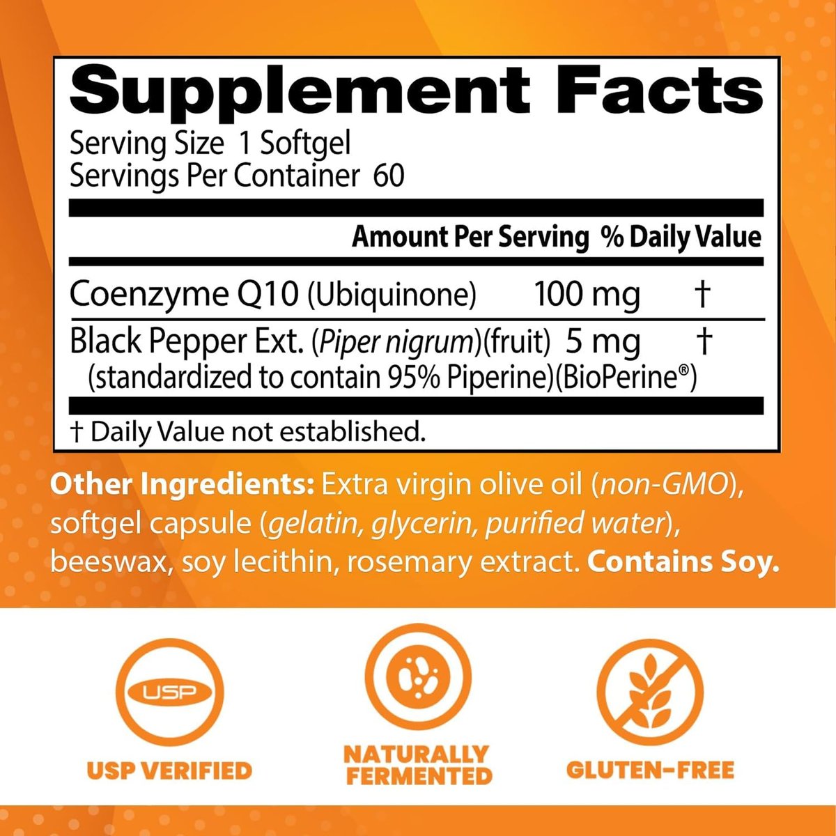 Doctor's Best Hochdosiertes CoQ10 mit BioPerine – 100 mg, 60 Softgels – Glutenfrei, natürlich fermentiert – Unterstützt Herzgesundheit & Energieproduktion