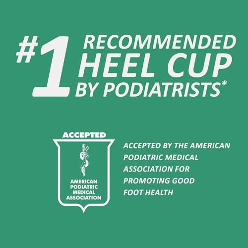 Tuli's Heavy Duty Heel Cups – Stoßdämpfende Ferseneinlagen für Plantarfasziitis, Sever-Krankheit und Fersenschmerzen, Grün, 1 Paar, Large