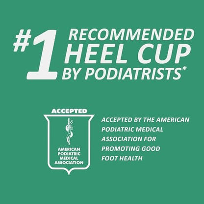 Tuli's Heavy Duty Heel Cups – Stoßdämpfende Ferseneinlagen für Plantarfasziitis, Sever-Krankheit und Fersenschmerzen, Grün, 1 Paar, Large
