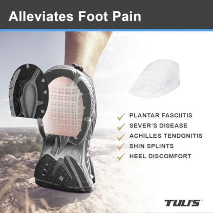Tuli's Heavy Duty Gel Fersenkissen – Stoßdämpfende Einlage gegen Plantarfasziitis, Morbus Sever, Fersenschmerzen – 1 Paar, Größe Large
