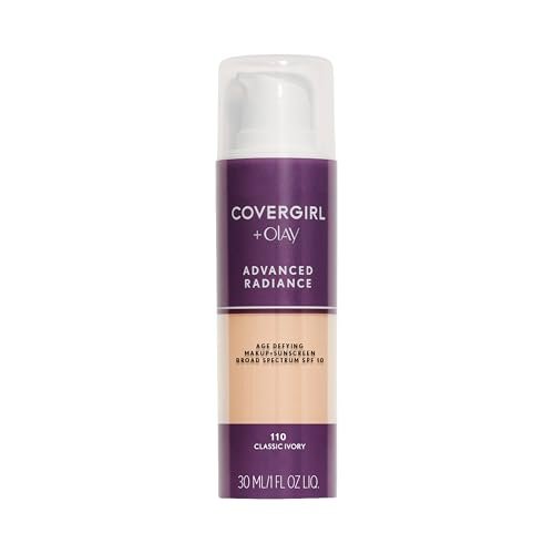 COVERGIRL Advanced Radiance Age-Defying Flüssig-Foundation | Anti-Aging Make-up, aufbaubare Deckkraft | 110 Classic Ivory | 30 ml