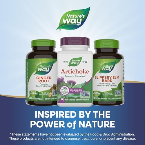 Nature's Way Artischocke – Unterstützung für die Verdauung*, Non-GMO Project verifiziert, vegan, glutenfrei, 60 Kapseln
