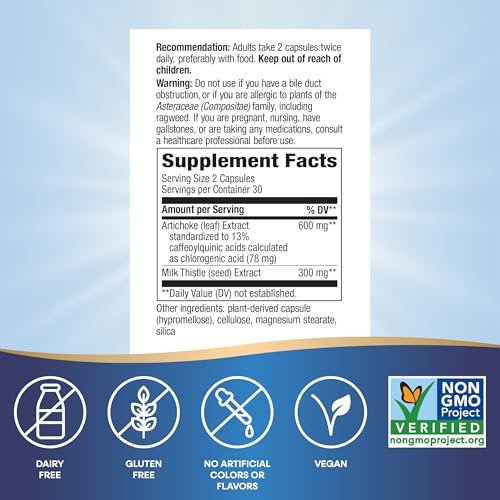Nature's Way Artischocke – Unterstützung für die Verdauung*, Non-GMO Project verifiziert, vegan, glutenfrei, 60 Kapseln