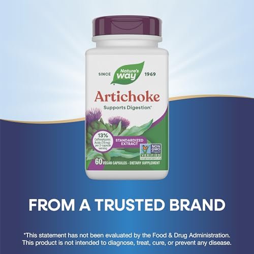 Nature's Way Artischocke – Unterstützung für die Verdauung*, Non-GMO Project verifiziert, vegan, glutenfrei, 60 Kapseln