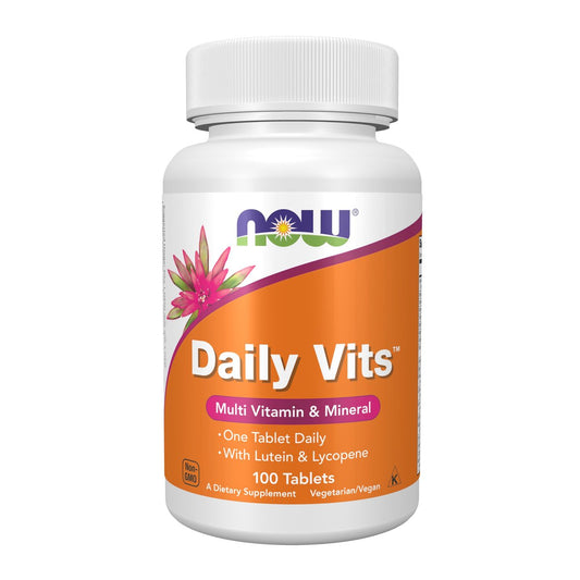 NOW Foods Daily Vits™ – Tägliche Multivitamin-Tablette mit Lutein & Lycopin, 100 Tabletten