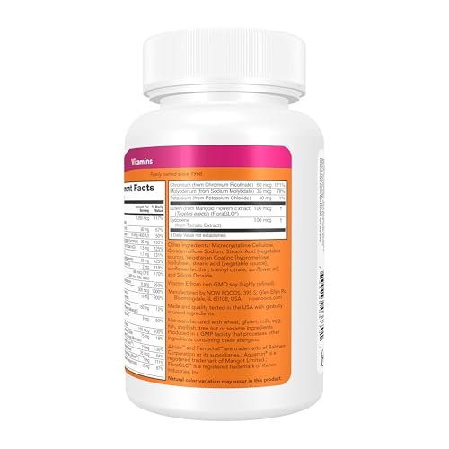 NOW Foods Daily Vits™ – Tägliche Multivitamin-Tablette mit Lutein & Lycopin, 100 Tabletten