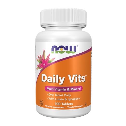 NOW Foods Daily Vits™ – Tägliche Multivitamin-Tablette mit Lutein & Lycopin, 100 Tabletten
