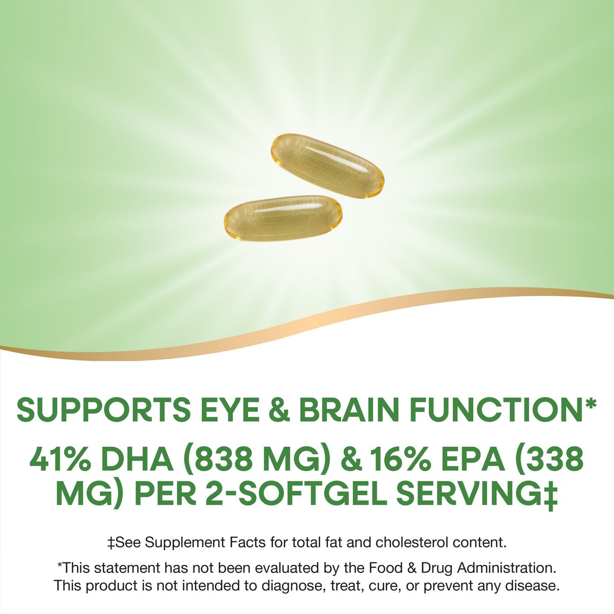 Nature's Way Mega-DHA Premium Fischöl – Unterstützt Augen- und Gehirnfunktion* – Omega-3, EPA, DHA – 2.000 mg Fischöl pro 2-Weichkapsel-Portion – 60 Weichkapseln (Verpackung kann variieren)