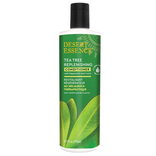 Desert Essence Conditioner für Haare - Teebaum & Eukalyptusöl für Kopfhautbehandlung - Reduziert Haarbruch & Schuppen - Pfefferminze - Murumuru Butter - 12,7 Fl Oz
