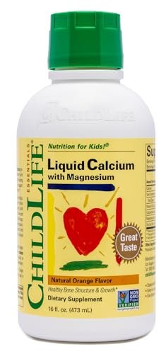 ChildLife Essentials Flüssiges Calcium für Kinder – Kalzium mit Magnesium, Zink und Vitamin D3 – Orangen-Geschmack, 473 ml (1 Packung)