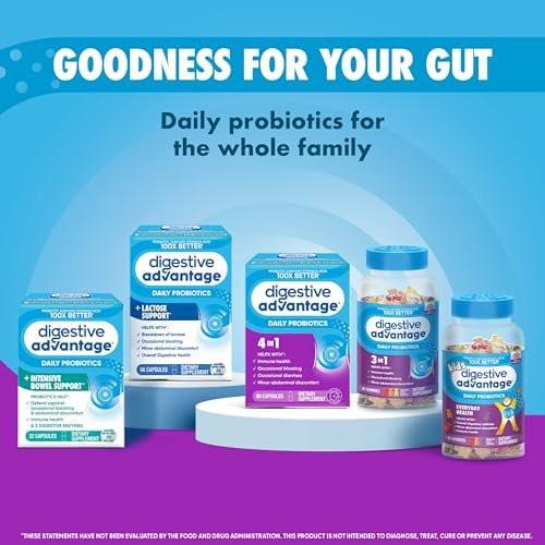 Daily Probiotic Kapsel - Digestive Advantage 30 Kapseln, überlebt 100x besser, reduziert Blähungen, Calcium, fördert Verdauungsgesundheit und Darmflora