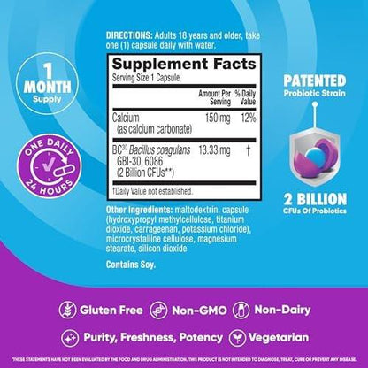 Daily Probiotic Kapsel - Digestive Advantage 30 Kapseln, überlebt 100x besser, reduziert Blähungen, Calcium, fördert Verdauungsgesundheit und Darmflora