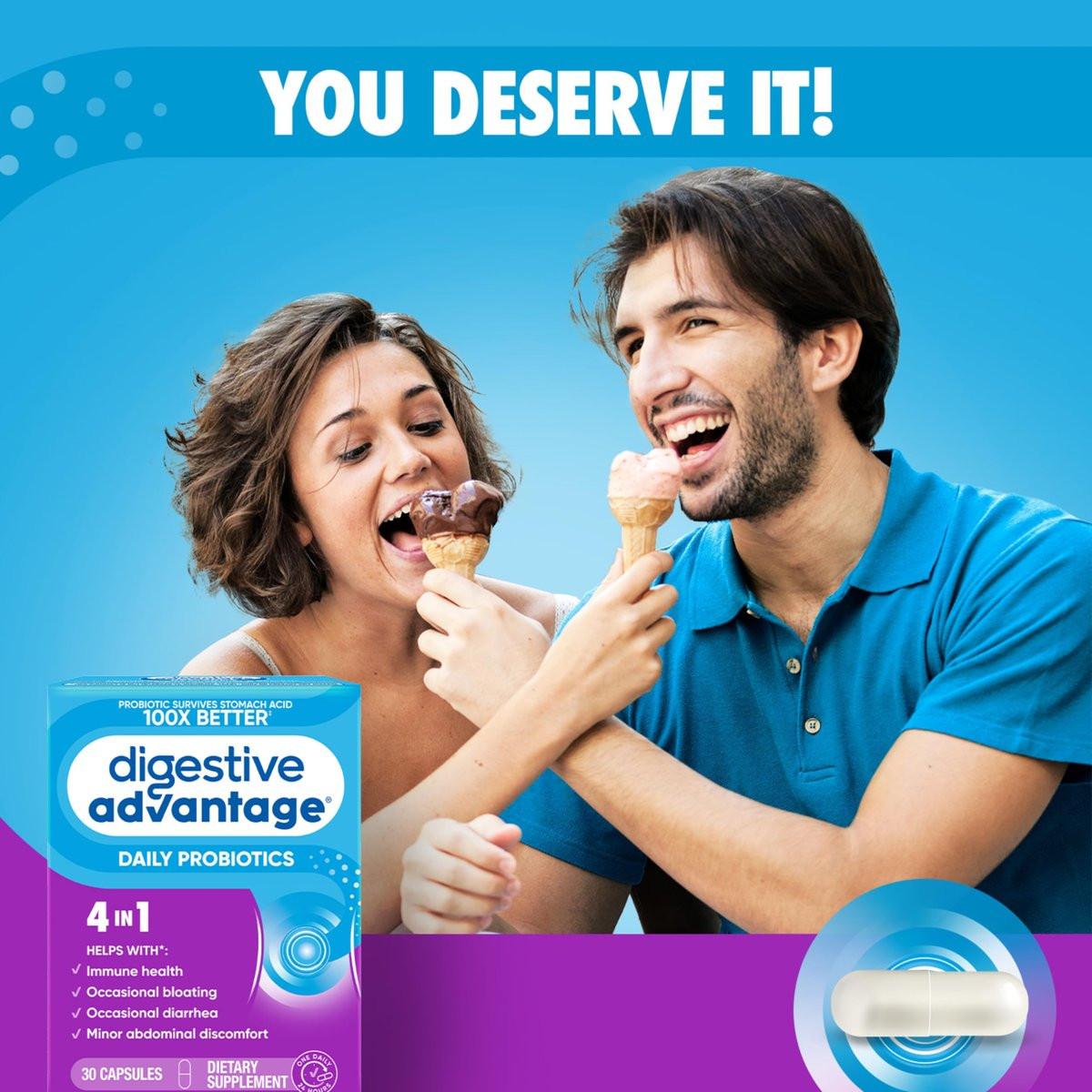 Daily Probiotic Kapsel - Digestive Advantage 30 Kapseln, überlebt 100x besser, reduziert Blähungen, Calcium, fördert Verdauungsgesundheit und Darmflora