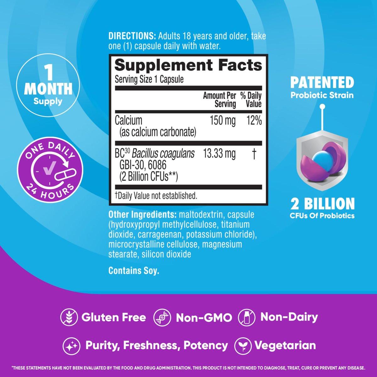 Daily Probiotic Kapsel - Digestive Advantage 30 Kapseln, überlebt 100x besser, reduziert Blähungen, Calcium, fördert Verdauungsgesundheit und Darmflora