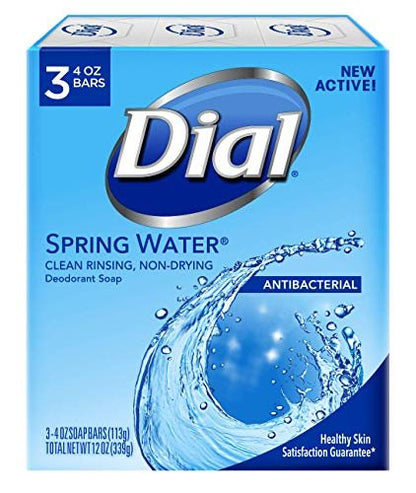 Dial Antibakterielle Deodorant Seife, Spring Water, 4 Unzen, 3 Riegel