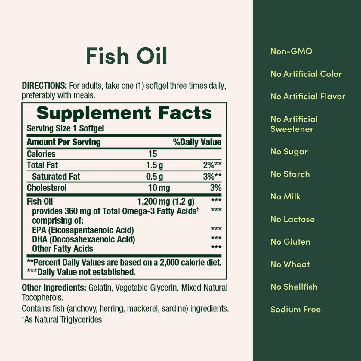Nature's Bounty Fischöl Omega-3 Kapseln – 1200 mg Fischöl zur Unterstützung der Herzgesundheit, 200 Softgels (1 Packung)