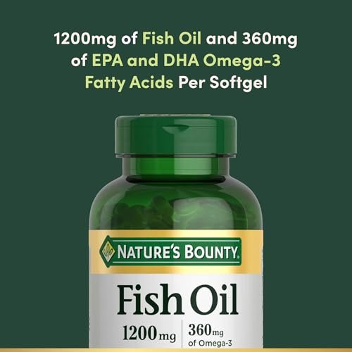Nature's Bounty Fischöl Omega-3 Kapseln – 1200 mg Fischöl zur Unterstützung der Herzgesundheit, 200 Softgels (1 Packung)