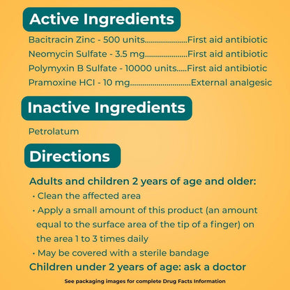 Neosporin + Schmerzlindernde Salbe mit maximaler Stärke, Dreifach-Antibiotikum, beruhigender Infektionsschutz, nicht brennende topische Erste-Hilfe-Wundversorgung für kleine Schnitte, Schrammen & Verbrennungen, 1 Unze Tube