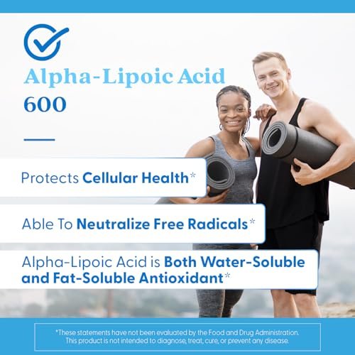 Doctor's Best Alpha-Liponsäure 600 mg – 60 vegane Kapseln, Antioxidans für Nerven und Zellen, Non-GMO, glutenfrei