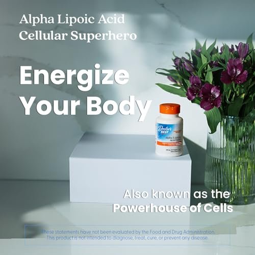 Doctor's Best Alpha-Liponsäure 600 mg – 60 vegane Kapseln, Antioxidans für Nerven und Zellen, Non-GMO, glutenfrei
